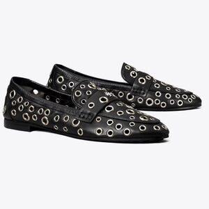 Tory Burch Black Eyelet Loafers